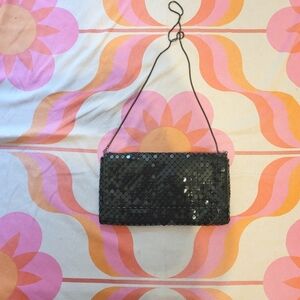 Vintage Elegant Black Sequin Women's Bag
